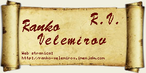 Ranko Velemirov vizit kartica